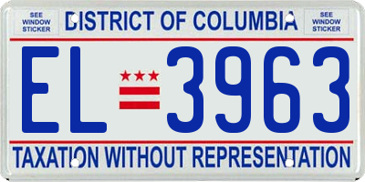 DC license plate EL3963