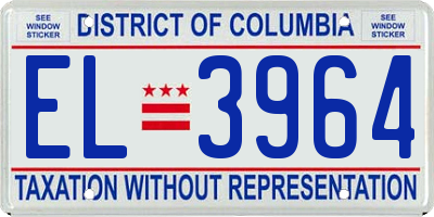 DC license plate EL3964