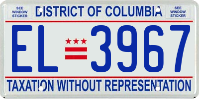 DC license plate EL3967