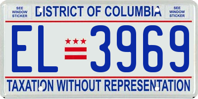 DC license plate EL3969