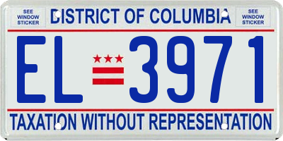 DC license plate EL3971