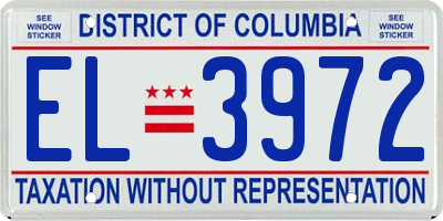 DC license plate EL3972