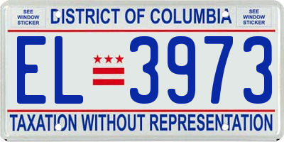 DC license plate EL3973