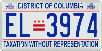 DC license plate EL3974