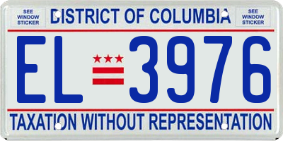 DC license plate EL3976