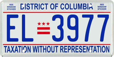 DC license plate EL3977