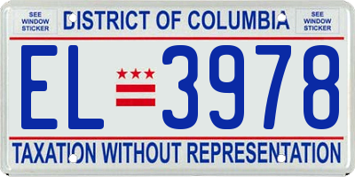 DC license plate EL3978