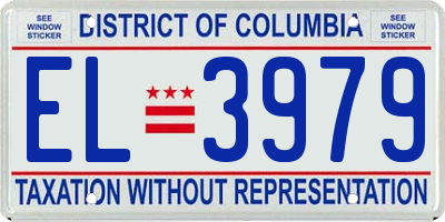 DC license plate EL3979