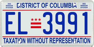 DC license plate EL3991