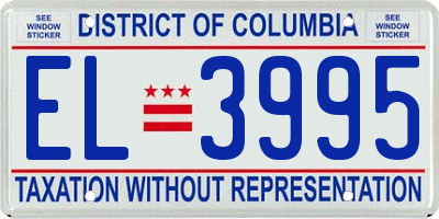 DC license plate EL3995