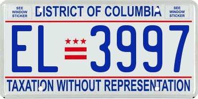 DC license plate EL3997