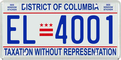 DC license plate EL4001