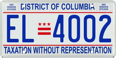 DC license plate EL4002