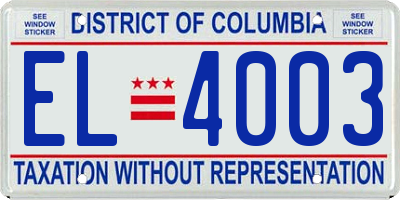 DC license plate EL4003