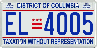 DC license plate EL4005