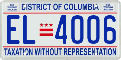 DC license plate EL4006