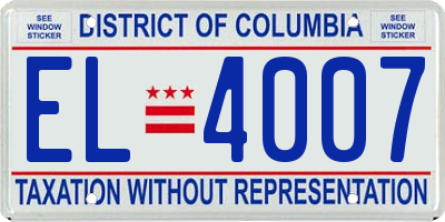 DC license plate EL4007