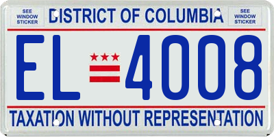 DC license plate EL4008