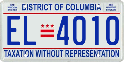 DC license plate EL4010