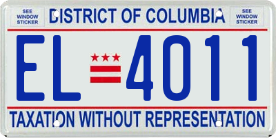 DC license plate EL4011