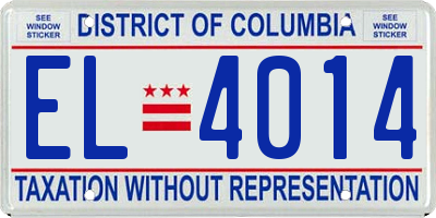 DC license plate EL4014