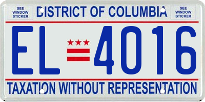 DC license plate EL4016