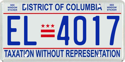 DC license plate EL4017