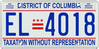 DC license plate EL4018