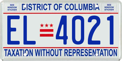 DC license plate EL4021