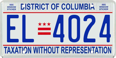 DC license plate EL4024