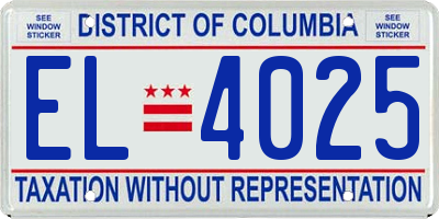 DC license plate EL4025