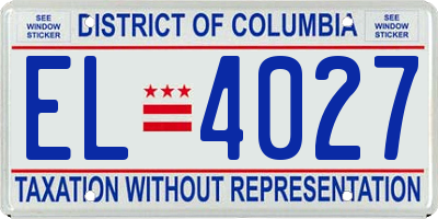 DC license plate EL4027