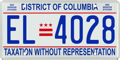 DC license plate EL4028