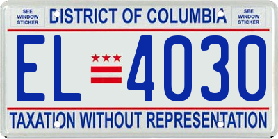 DC license plate EL4030