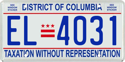 DC license plate EL4031