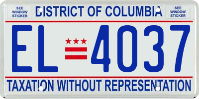 DC license plate EL4037