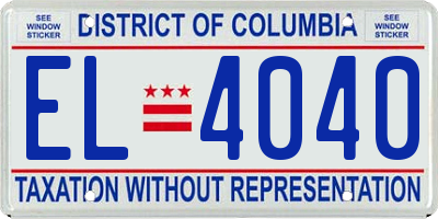 DC license plate EL4040