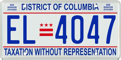 DC license plate EL4047