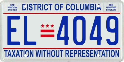 DC license plate EL4049