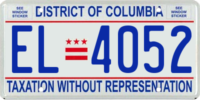 DC license plate EL4052