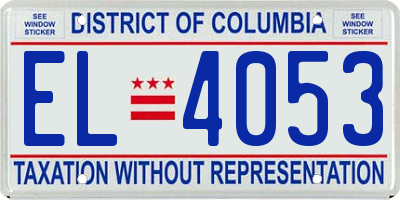 DC license plate EL4053