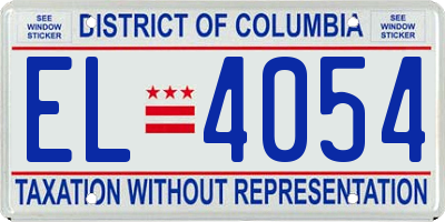 DC license plate EL4054