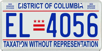 DC license plate EL4056