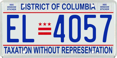 DC license plate EL4057