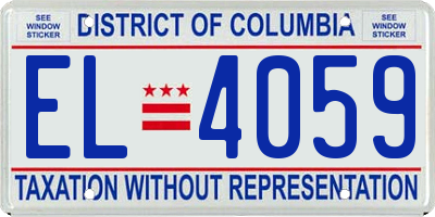 DC license plate EL4059