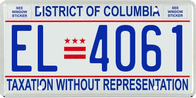 DC license plate EL4061