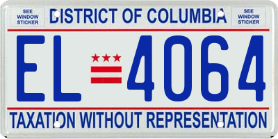 DC license plate EL4064