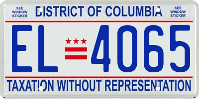 DC license plate EL4065