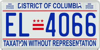 DC license plate EL4066