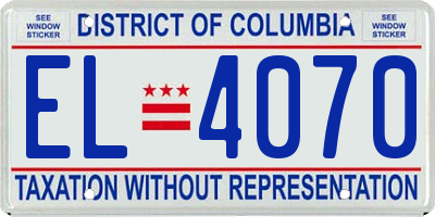 DC license plate EL4070